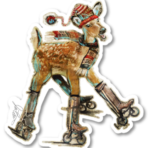 Brenda is Sure She Will Get Used to Her New Ice Skates - Sticker