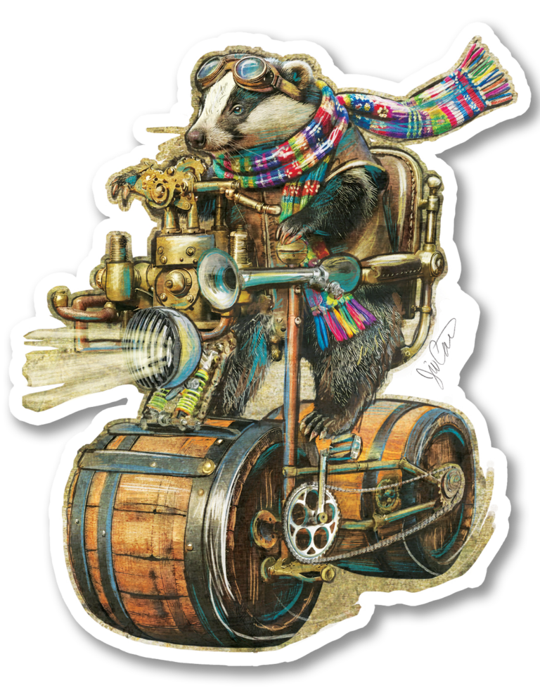 Barrel Rider Badger Sticker 3.55 x 4