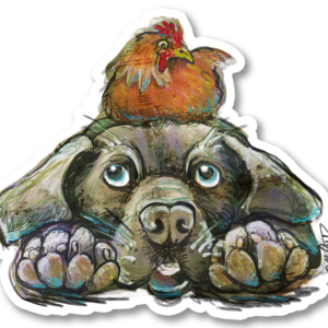 Chicken and the Dog - Sticker
