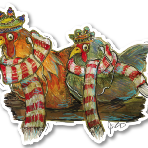 Chickens with Scarves - Sticker