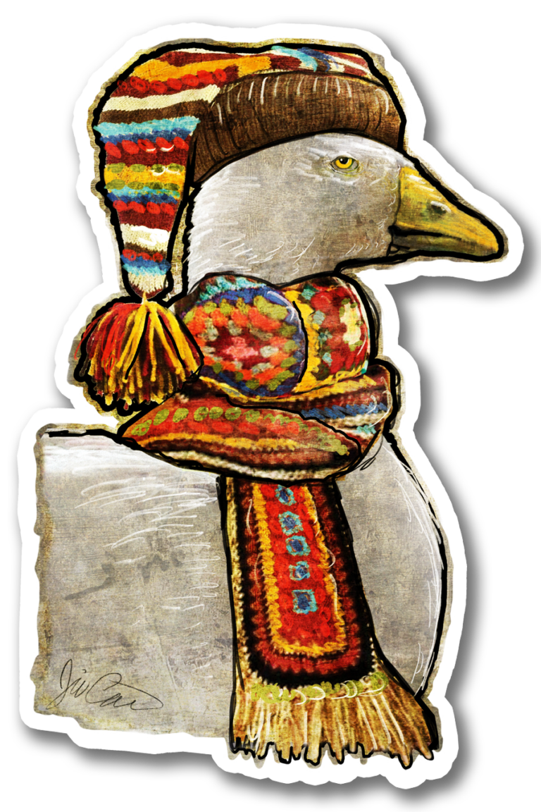 Cozy Gander Sticker 2.81x4