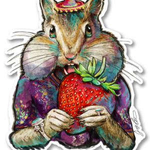 Chikki Loves the First Strawberries of June - Sticker