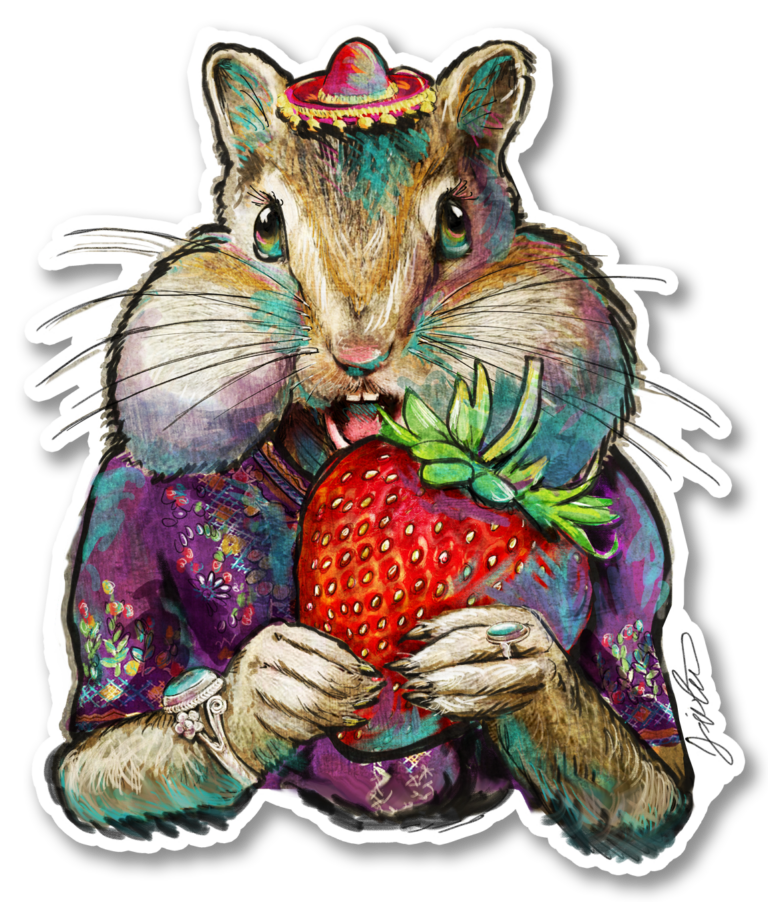 Happy Chipmunk Sticker 3.6 x 4