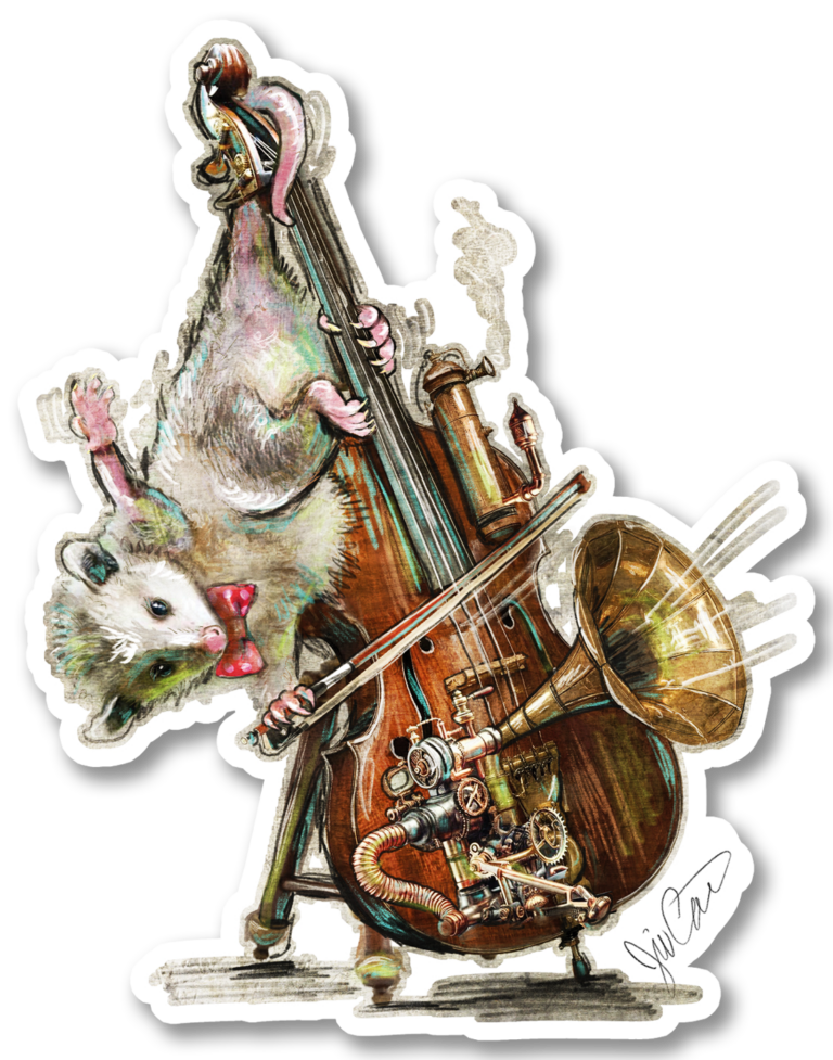 Opposum Gramaphone Bass Sticker 3.51 x 4