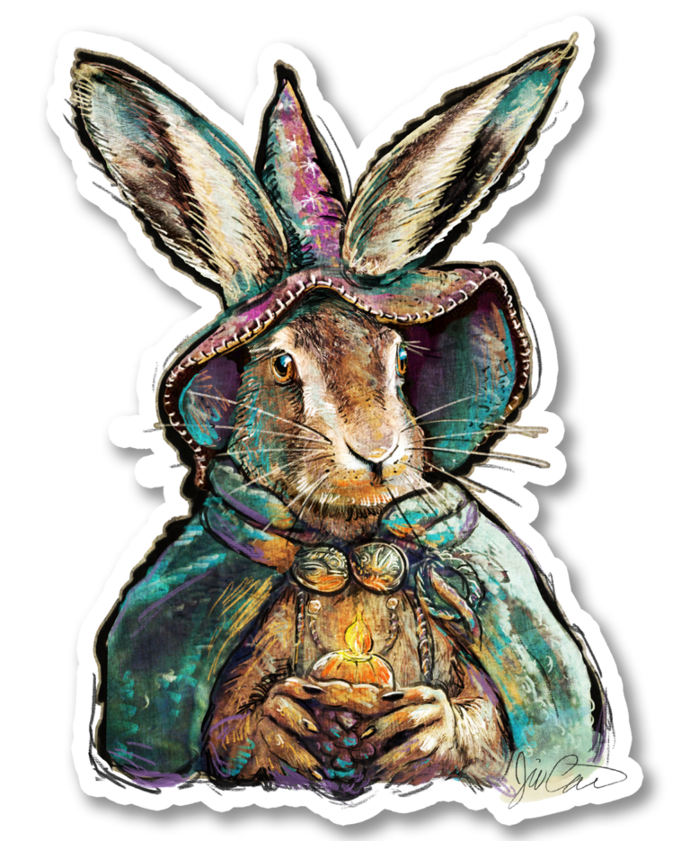 Rabbit Candle Sticker 3.32 x 4