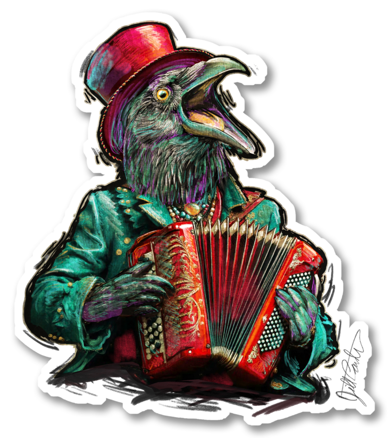Raven Sticker 3.71 x 4