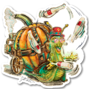 Percy Leading the Parade with his Motor Home - Sticker