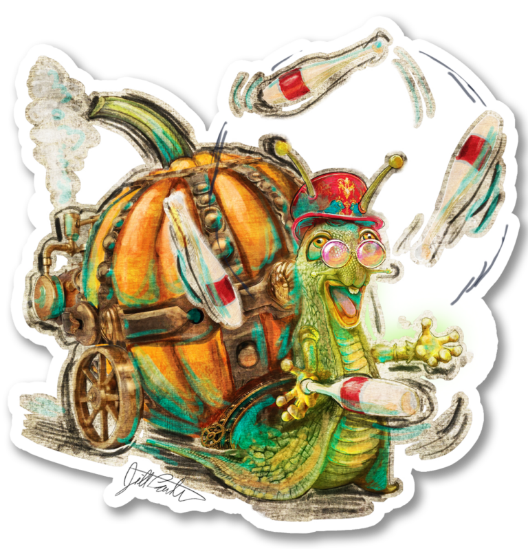Snail Juggling Sticker 4.21 x 4