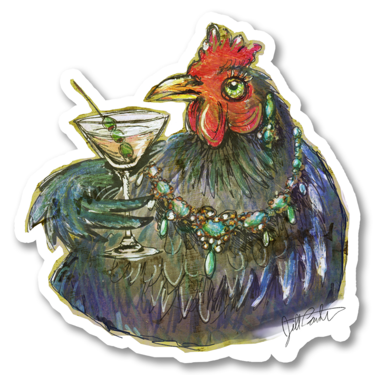 martini chicken Sticker 3.7 x 3