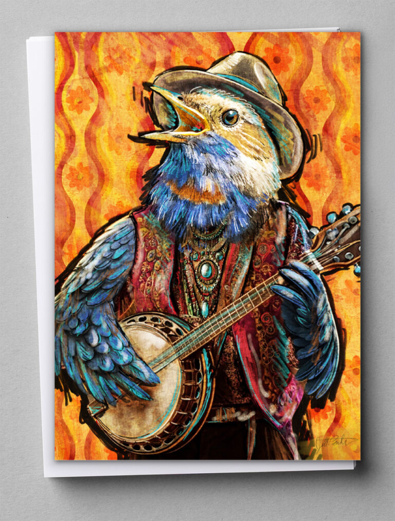 Greeting Cards - Banjo Bird
