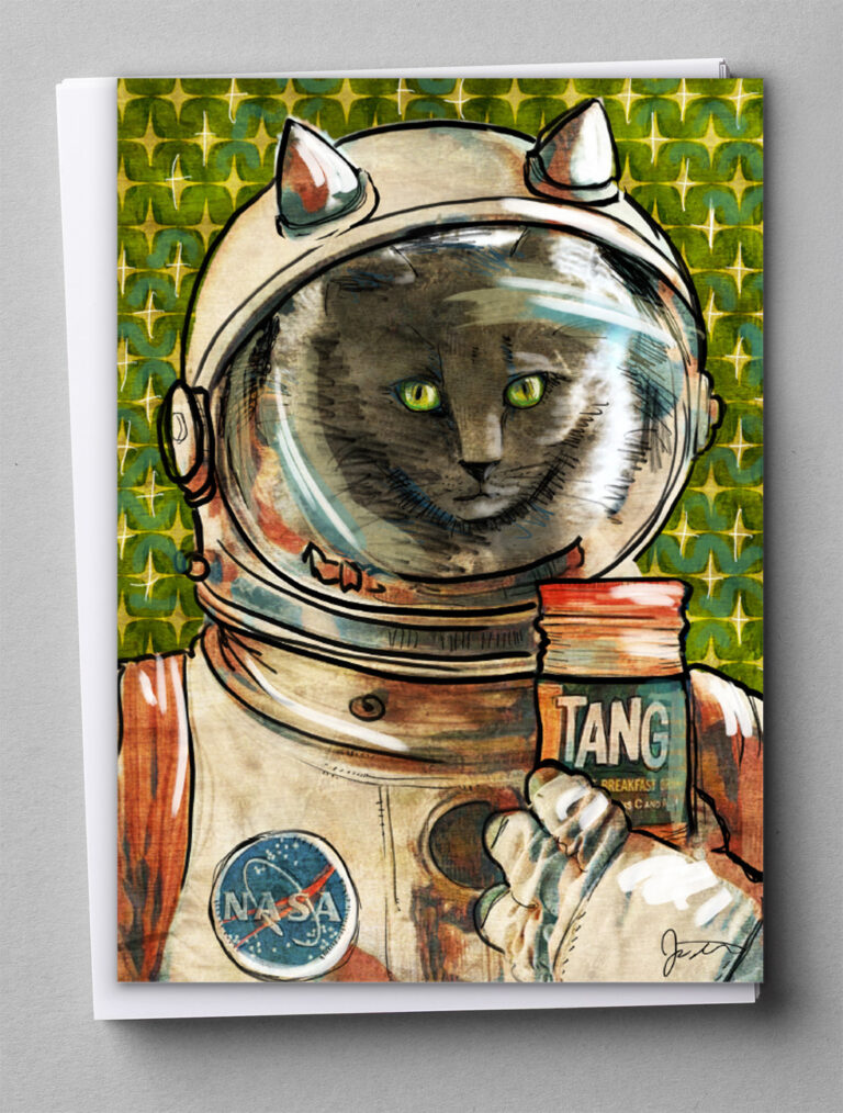 Greeting Cards - Catstronaut