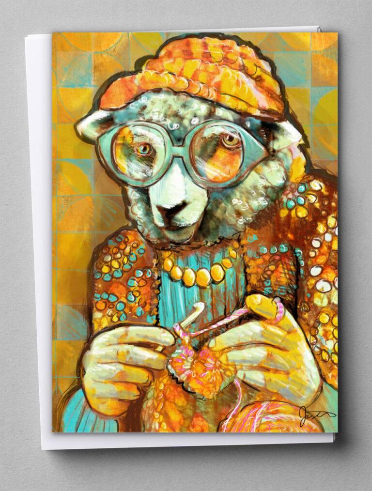 Greeting Cards - Crochet Sheepy