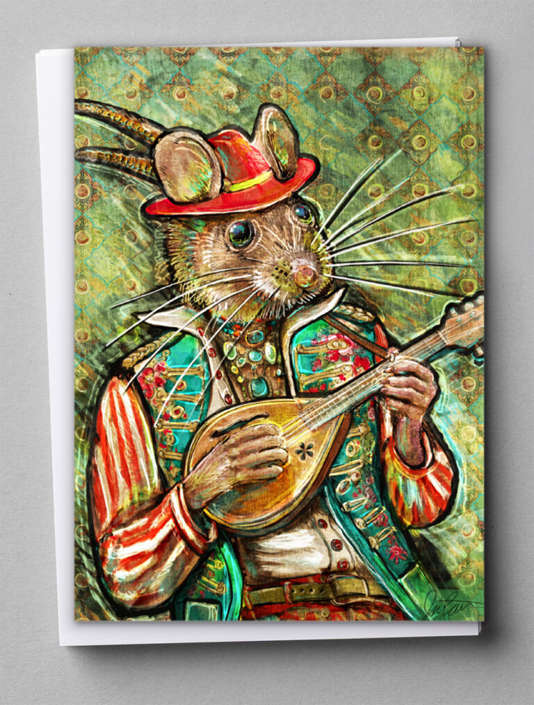 Greeting Cards - Mandolin Mouse