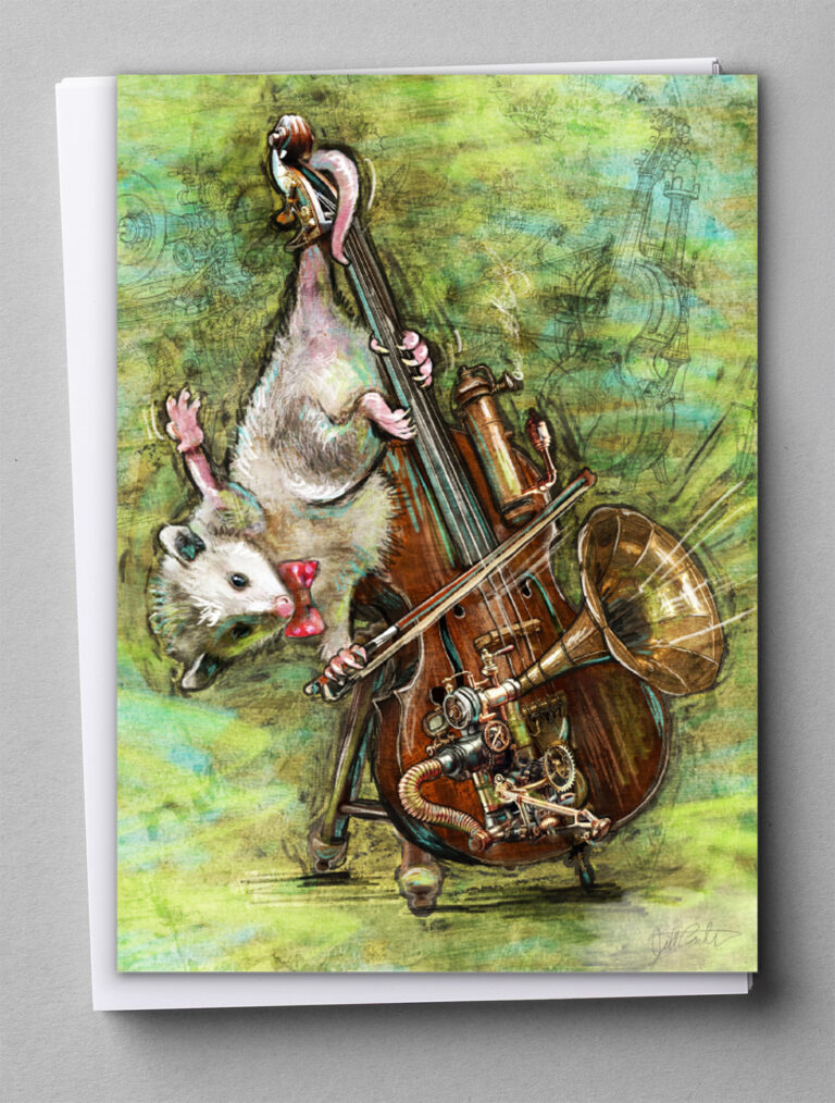 Greeting Cards - Opossum Gramophone