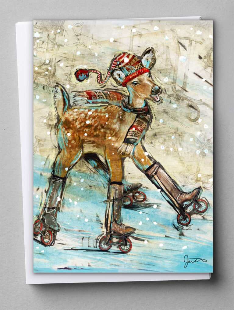 Greeting Cards - Reindeer Ice Skates