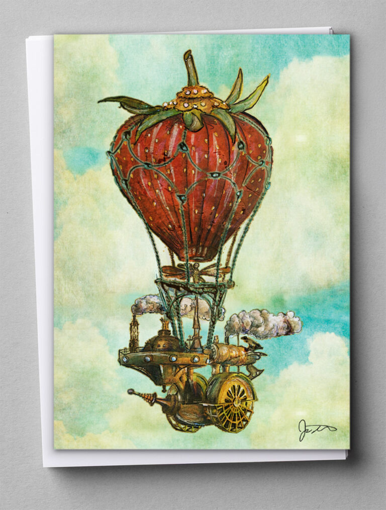 Greeting Cards - Strawberry Balloon