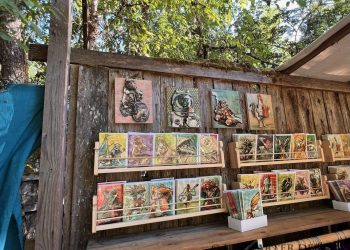 Cards at the Oregon Country Fair 2026 Poster Artist Booth